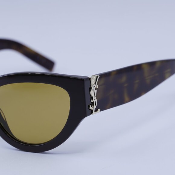 Saint Laurent SLM94 010 Sunglasses Brown Cat Eye Frame, Nicotine Lenses main image 9